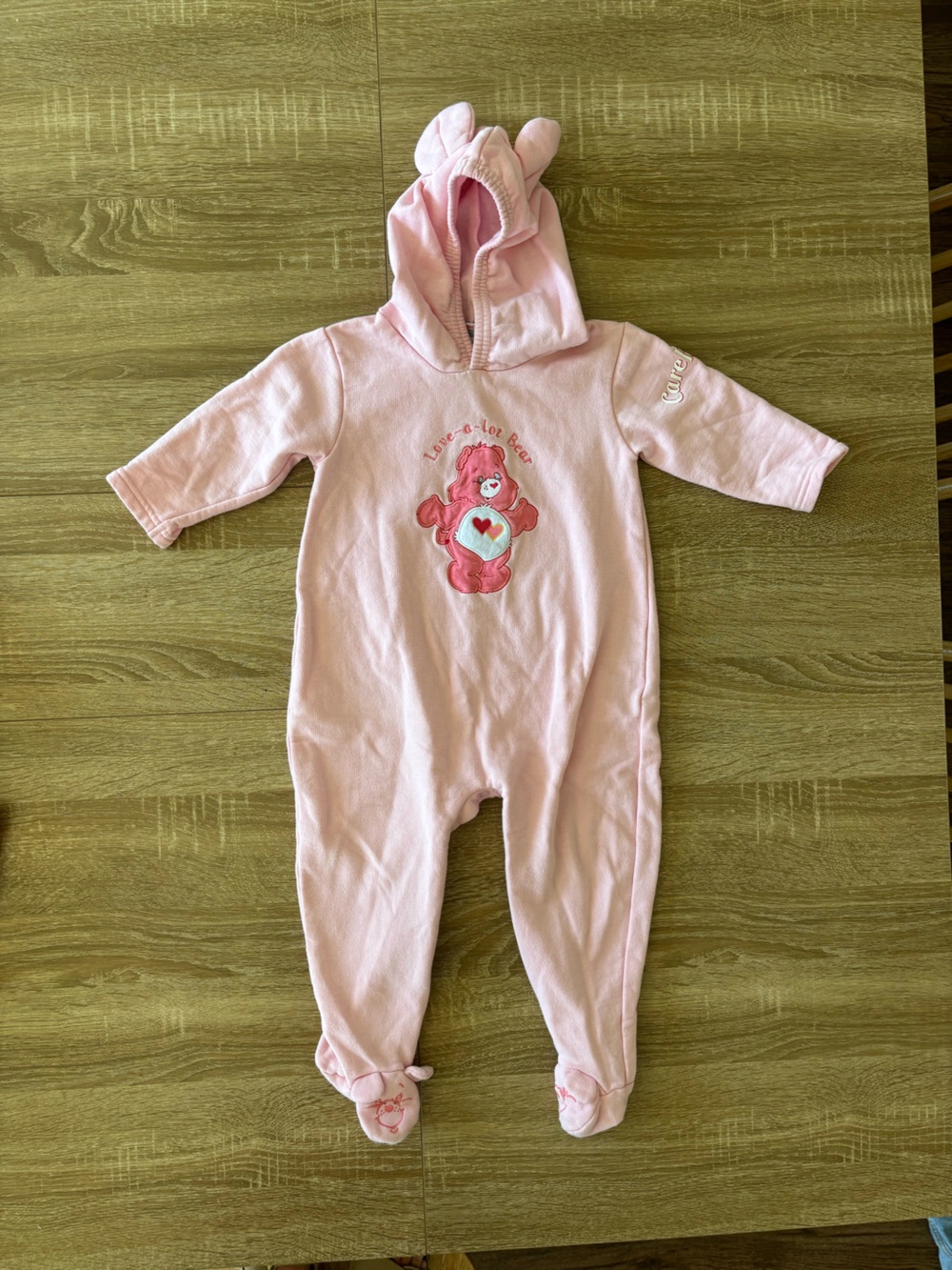 vintage Care Bears hooded footed romper size 12/18 months